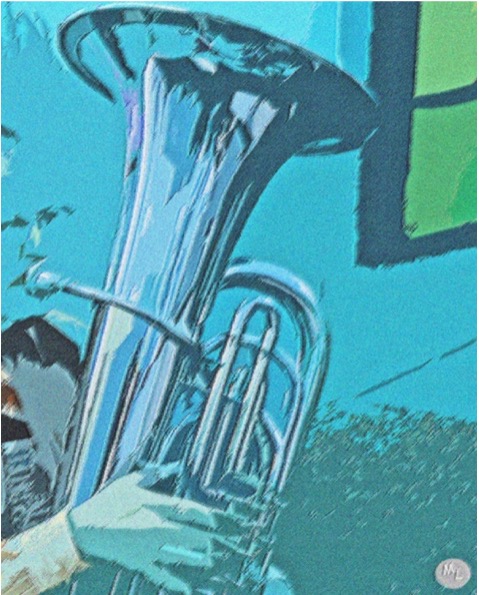 Sousaphone — manipulated photo art by Mike Lisagor